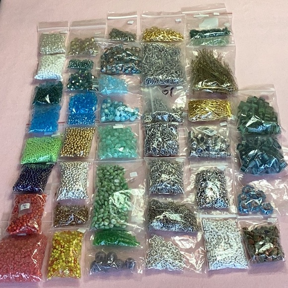 Hand Crafted Other - Lot #70 Jewelry Making Seed,Crystal, 
Spacers, Stone & Findings by Hundreds